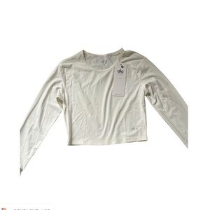 Alo Yoga Crop Long Sleeve White